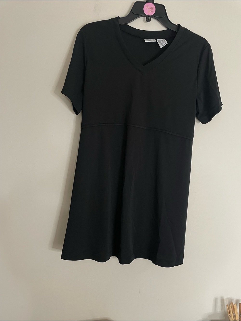 In Due Time ~ Black V-Neck‎ Short Sleeve Maternity Top~ Size Medium